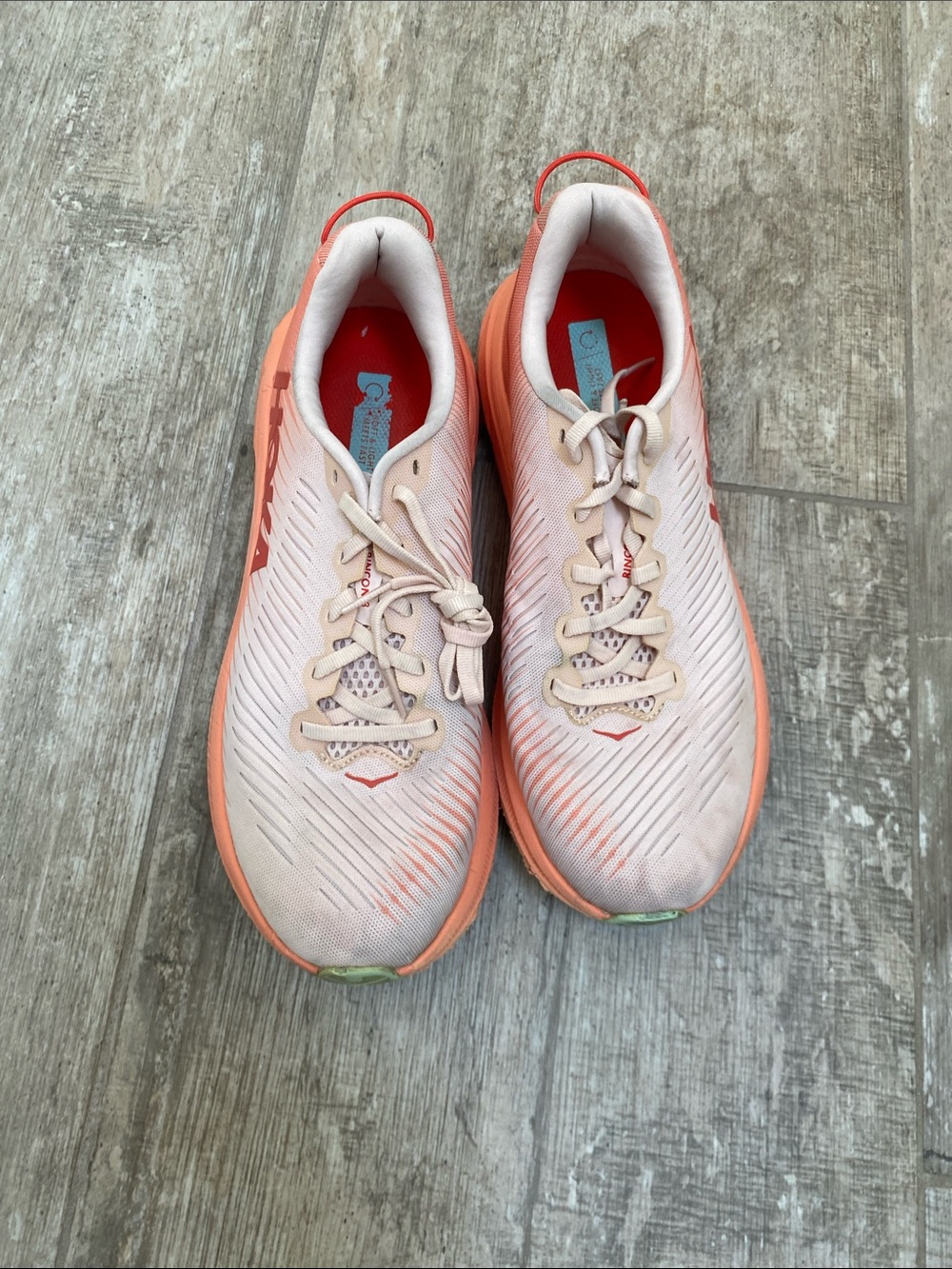Hoka Women's Peach and Coral Athletic Running Shoes